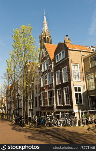 Street scene in Delft, Holland