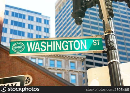 Street sign on the bright day