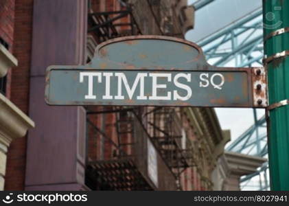 Street sign on the corner of Times Square, New York