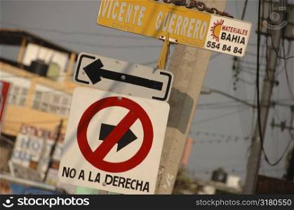 Street signs in Mexico