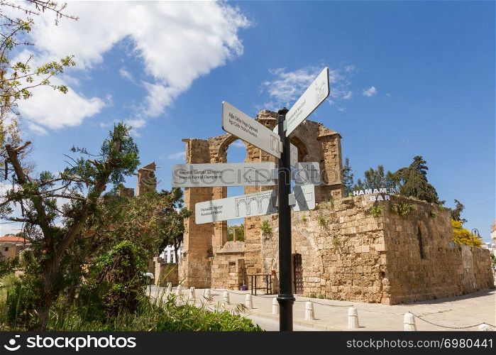 Street Signs in the Old Walled City of Famagusta, Cyprus
