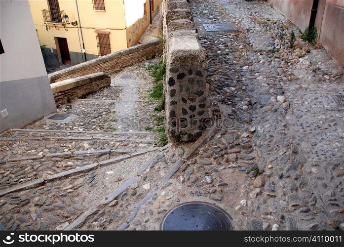 Street steps in Albaicin, Albayzin, Granada, Andalusia, Spain