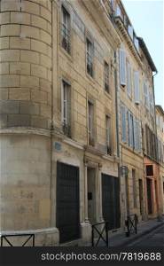 street view in the city of Arles, France