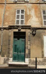 Street with traditional facades in Aix en Provence, France