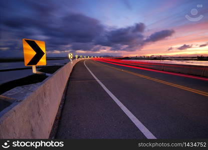 Streets at night, driving fast