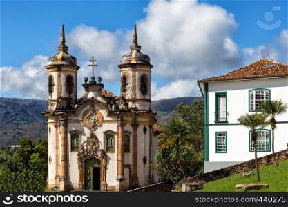 streets of the famous historical town Ouro Preto, Minas Gerais, Brazil