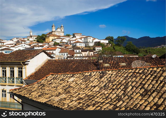 streets of the famous historical town Ouro Preto Minas Gerais Brazil