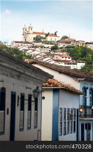 streets of the famous historical town Ouro Preto Minas Gerais Brazil