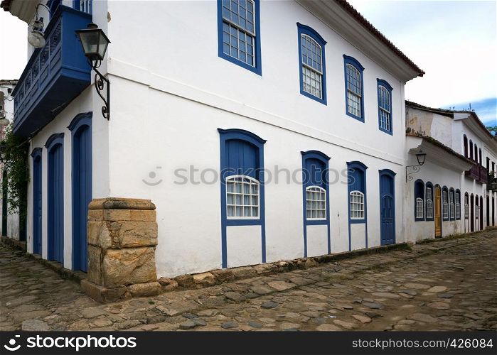 streets of the famous historical town Paraty, Brazil
