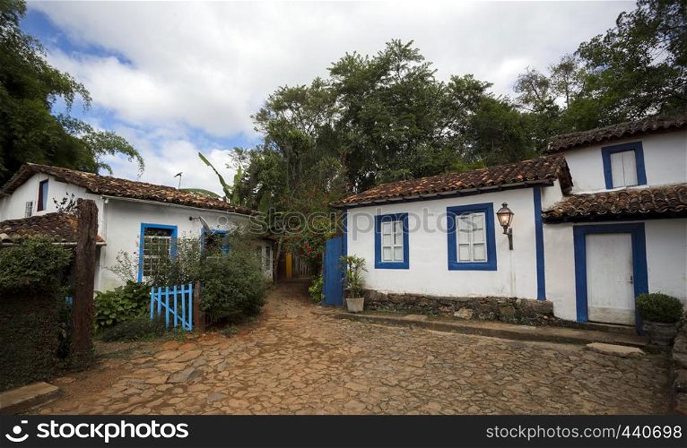 streets of the famous historical town Tiradentes, Minas Gerais, Brazil