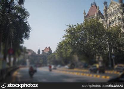 streets of the Indian city of Mumbai. City center