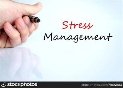 Stress management text concept isolated over white background