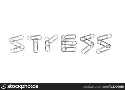 Stress spelled with paper clips