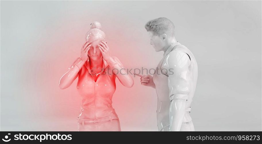Stressed Woman Breaking Down Unhappy at Man. Stressed Woman Unhappy at Man
