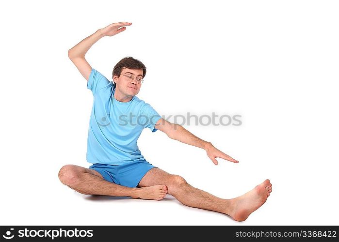 stretching yoga man
