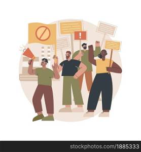 Strike action abstract concept vector illustration. Anti globalism action, labor union movement strike, employees stop working, industry blockage, stoppage, salary dispute abstract metaphor.. Strike action abstract concept vector illustration.