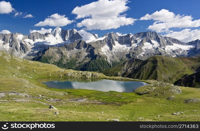 Strino lake, italian alps in Val di Sole, Trentino