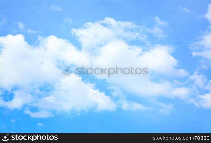 Strip of clouds in the blue sky, may be used as background