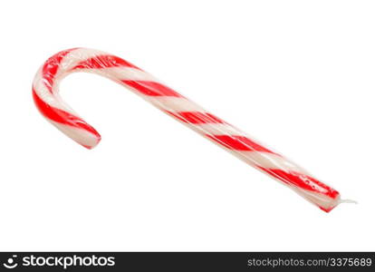 striped christmas candy on a white background, isolated