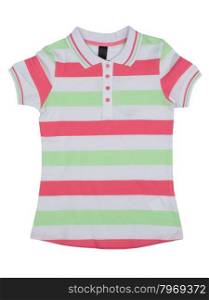 Striped polo shirt color. Isolate on white.