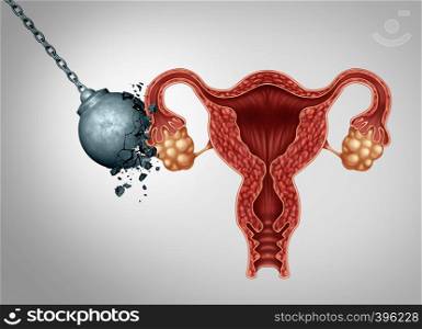 Strong female fertility or healthy uterus and ovaries with fallopian tubes as a mentrual pain or reproduction concept as a symbol of fertile women reproductive system health with 3D illustration elements.