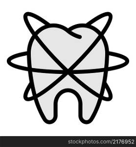 Strong tooth icon. Outline strong tooth vector icon color flat isolated. Strong tooth icon color outline vector