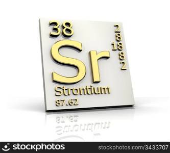 Strontium form Periodic Table of Elements - 3d made
