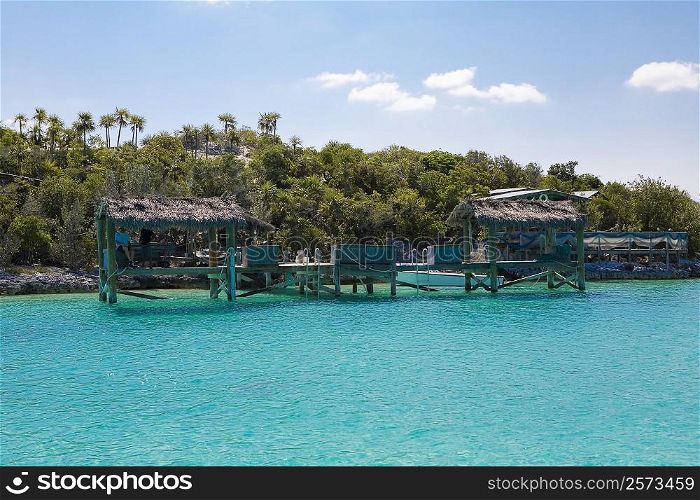 Structure in the sea, Exuma, Bahamas