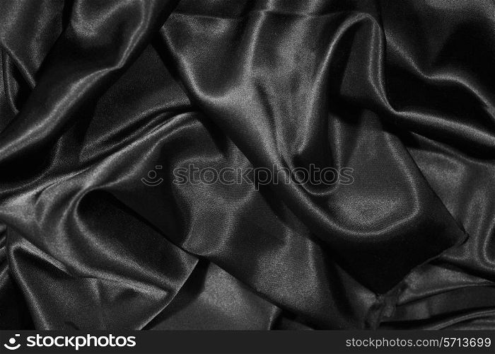 structure of a black satin close up