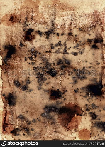 Structure of an old paper with mould stains