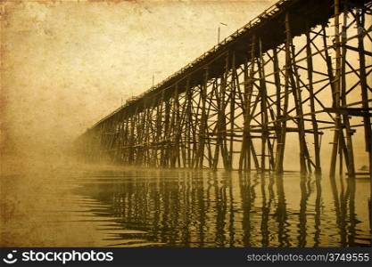 structure of longest wooden bridge in old image