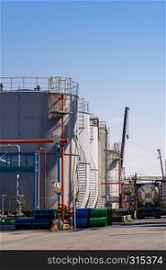 Structure of pipeline of oil chemical plant factory in Kawasaki Japan.