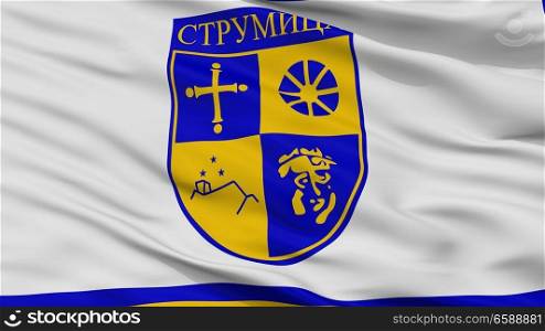 Strumica Municipality City Flag, Country Macedonia, Closeup View. Strumica Municipality City Flag, Macedonia, Closeup View