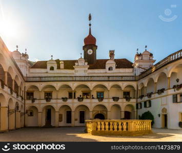 Stubenberg am See, Styria - Austria 15.09.2019: Herberstein palace in Europe. Gardens, Tourist spot vacation destination.. Herberstein palace in Europe. Gardens, Tourist spot vacation destination.