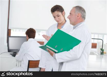 student and teacher in biology training course