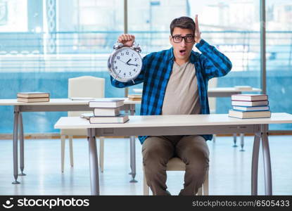 Student during lecture in university