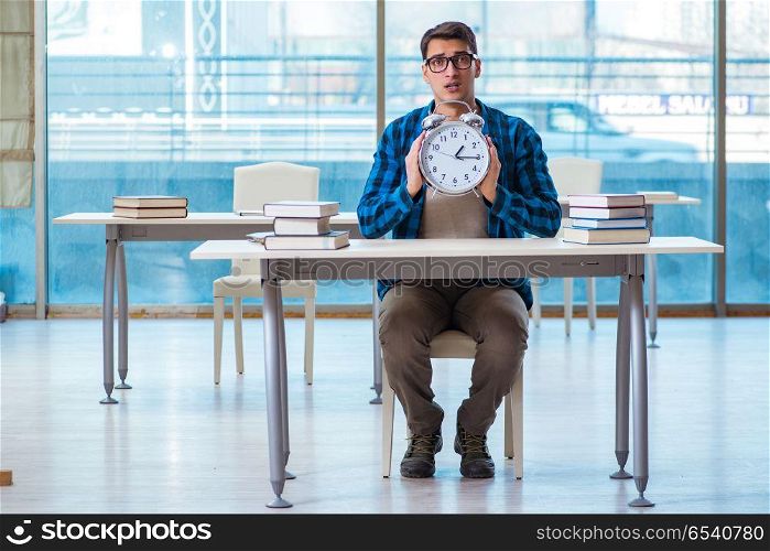 Student during lecture in university