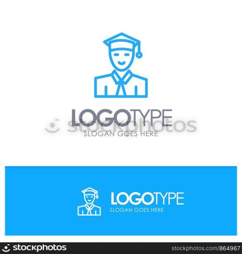 Student, Education, Graduate, Learning Blue Logo Line Style
