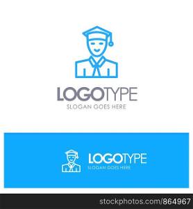 Student, Education, Graduate, Learning Blue Logo Line Style
