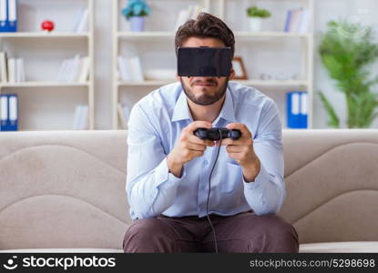 Student gamer playing games at home