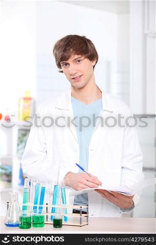 student in a scientific lab