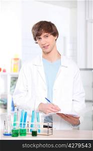 student in a scientific lab