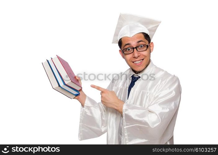 Student isolated on the whie background
