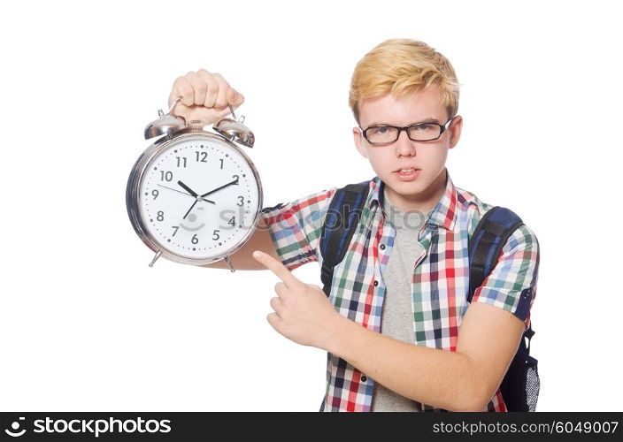 Student missing his studying deadlines on white