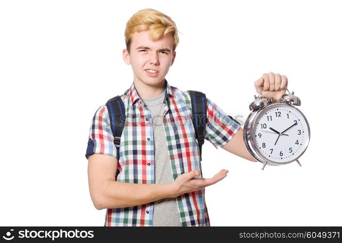 Student missing his studying deadlines on white