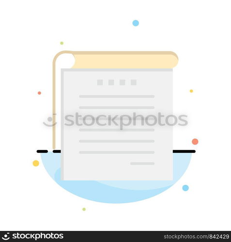 Student, Notes, Books, Student Notes Abstract Flat Color Icon Template