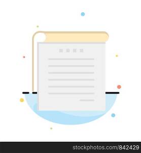 Student, Notes, Books, Student Notes Abstract Flat Color Icon Template