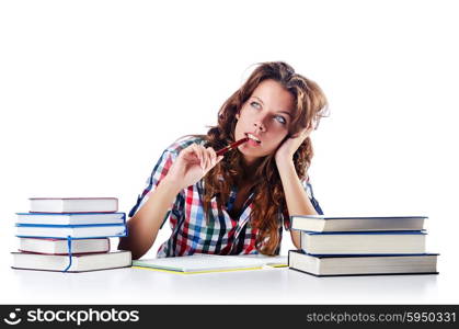 Student preparing for the exams