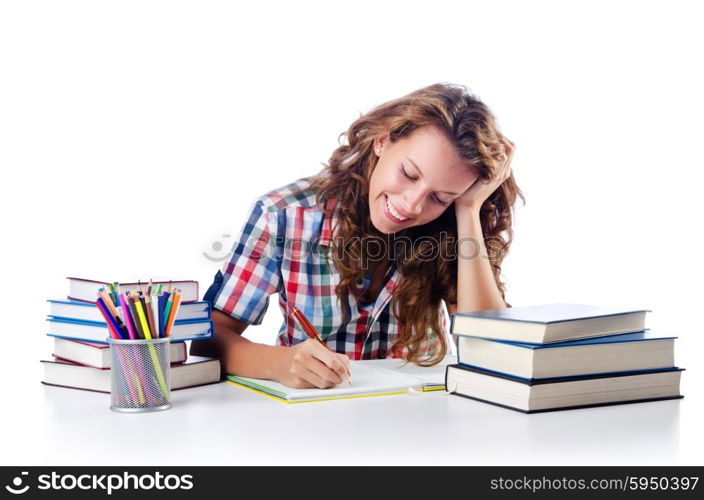 Student preparing for the exams