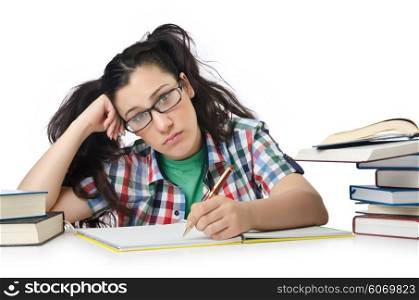 Student preparing for the exams